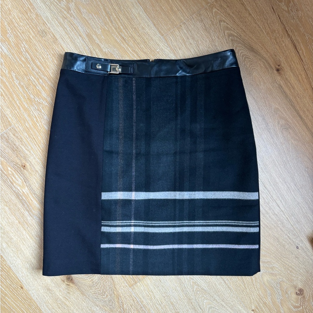 White House Black Market Black Striped Mini Skirt
